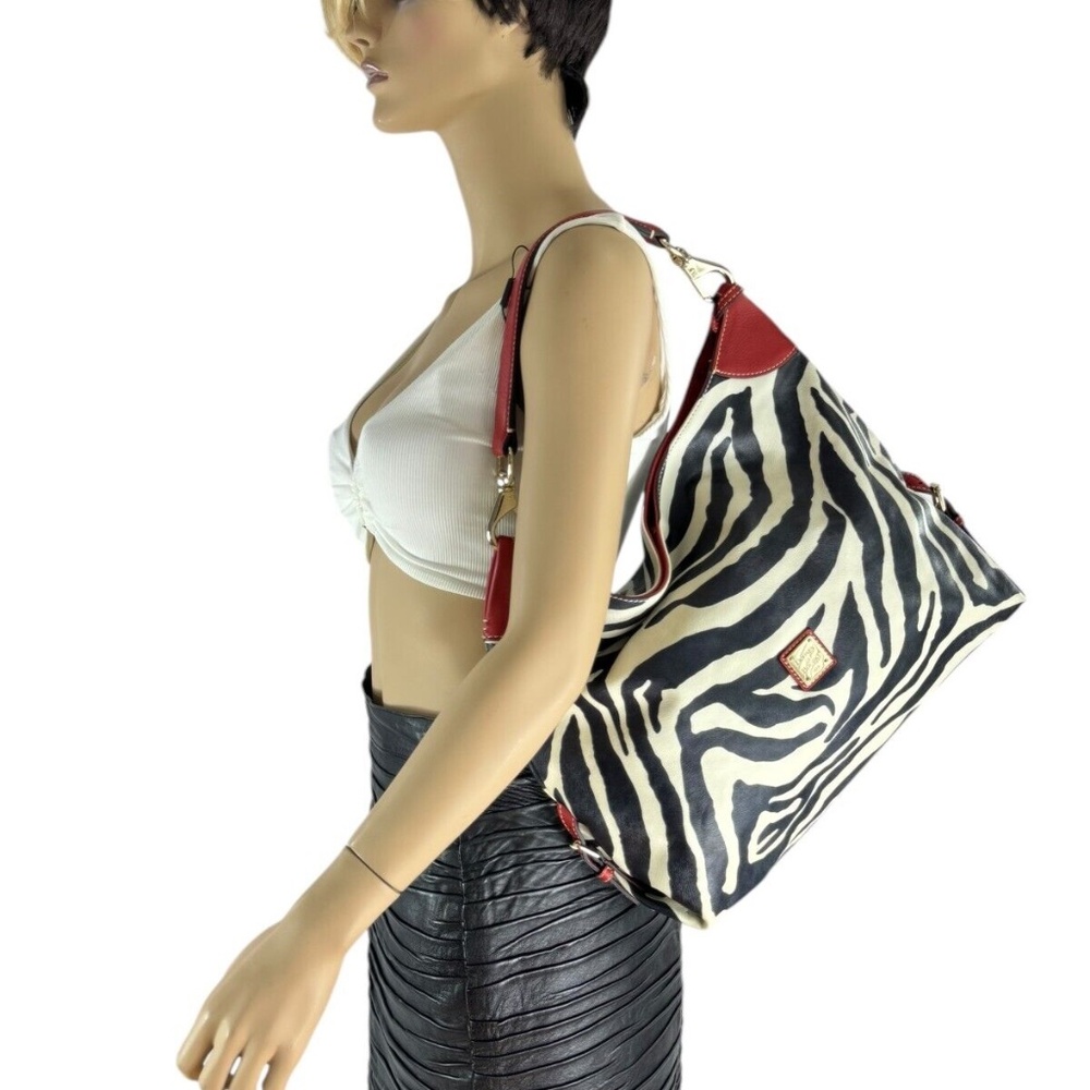 DOONEY & BOURKE Leather Zebra Print bag with red detailing